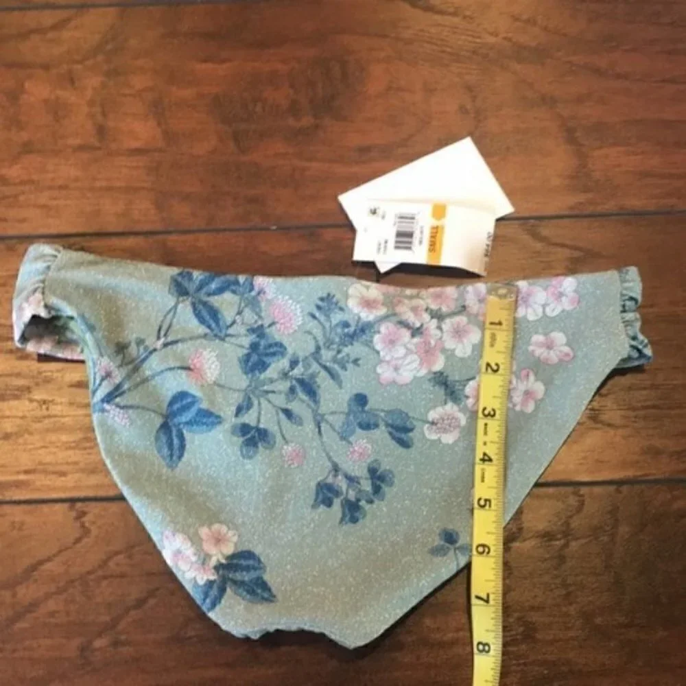 NWT Becca Serene Green Metallic Swim Bottom